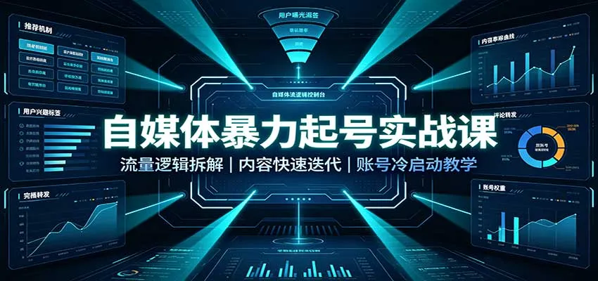 自媒体流量加速实战课程：深度解析流量逻辑，高效内容迭代，账号快速冷启动策略 - 趣客盟