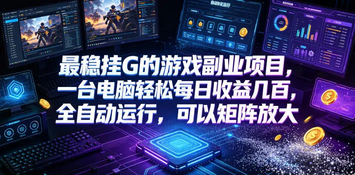 【高收益】全自动电脑挂机游戏副业，每日稳定赚百元，矩阵放大盈利，揭秘挂G稳赚项目_趣客盟