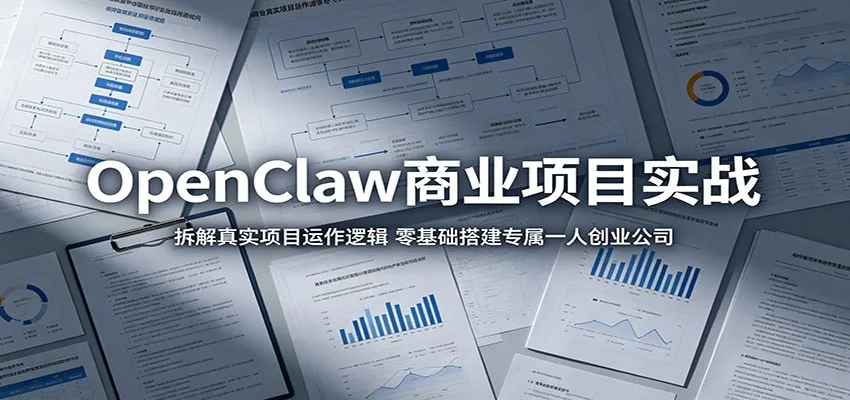 OpenClaw商业项目实战：拆解真实项目运作逻辑，零基础搭建专属一人创业公司_趣客盟
