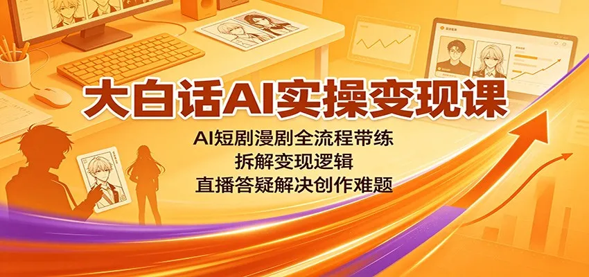 AI实操变现课程：全链路AI短剧/漫剧教学，揭秘变现策略，直播互动解创难题 - 趣客盟