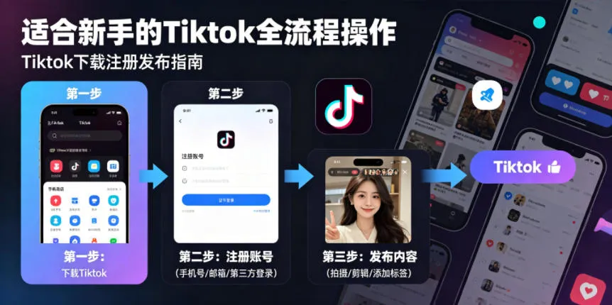 Tiktok下载注册发布，适合新手的Tiktok全流程操作_趣客盟