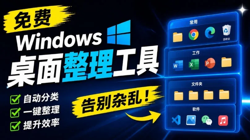免费Windows桌面整理工具,你的桌面,终于可以井井有条!像系统自带的一样自然DeskBox