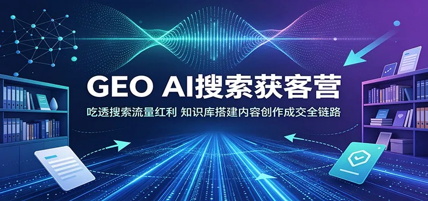 GEO AI搜索获客秘籍:挖掘搜索流量金矿,构建知识库实现内容创作与成交闭环_趣客盟