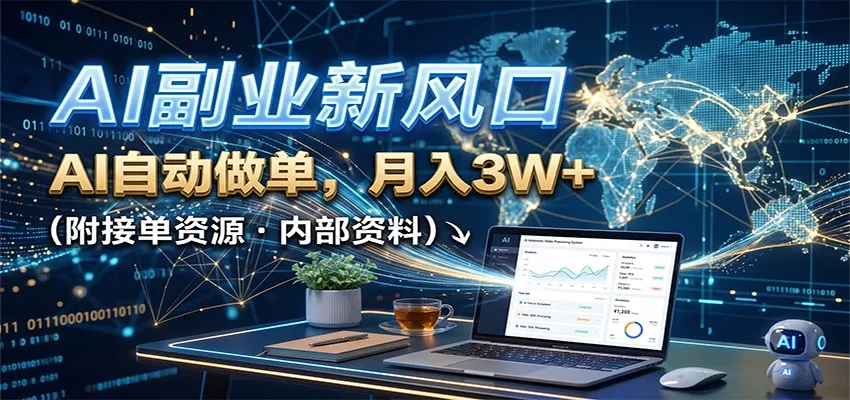 AI自动做单副业新机遇,月赚3W+,AI助手助力,精选接单资源推荐 - 趣客盟