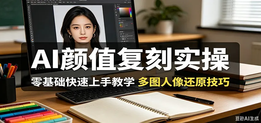 AI颜值复刻实操，零基础快速上手教学，多图人像还原技巧_趣客盟
