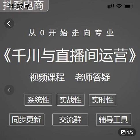 阳光·千川与直播间运营从0开始走向专业，93节完整版 - 趣酷猫