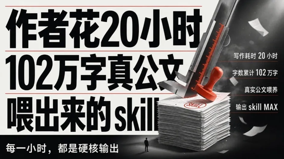 作者花20小时,102万字真公文喂出来的写作skill!体制内公文必备的公文排版Skill来了!