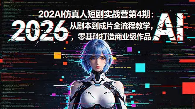 2026AI仿真人短剧实战营第4期:从剧本到成片全流程教学,零基础打造商业级作品_趣客盟
