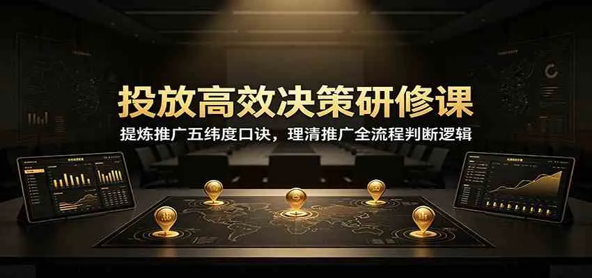 高效决策研修课：掌握推广五纬度口诀，全流程判断逻辑一学即会 - 趣客盟