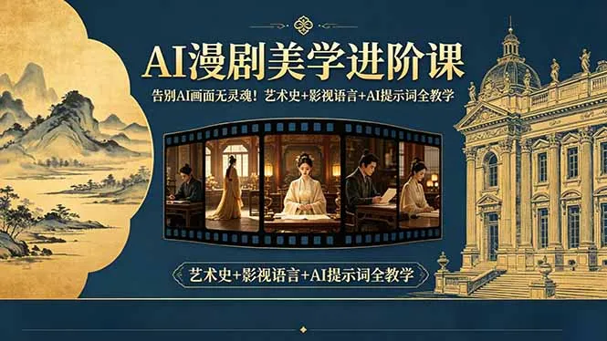 告别AI画面无灵魂!AI漫剧美学进阶课-更新,艺术史+影视语言+AI提示词全教学_趣客盟