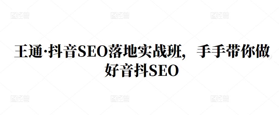 王通·抖音SEO落地实战班，手‬手带你做好音抖‬‬SEO - 趣酷猫