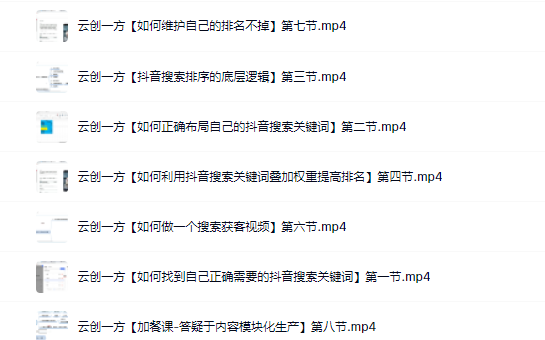 云创一方2022抖音SEO系列课程，教你如何快速上抖音搜索排名第一 - 趣酷猫