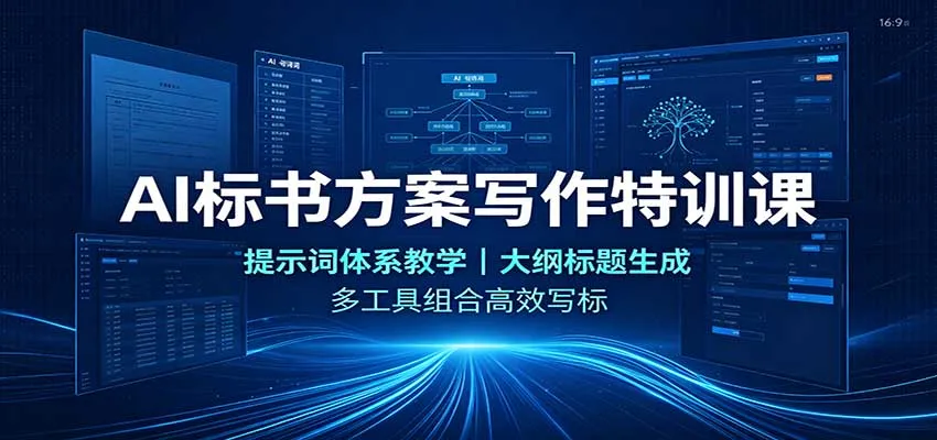 AI标书方案写作特训课:提示词体系教学,大纲标题生成,多工具组合高效写标 - 趣客盟