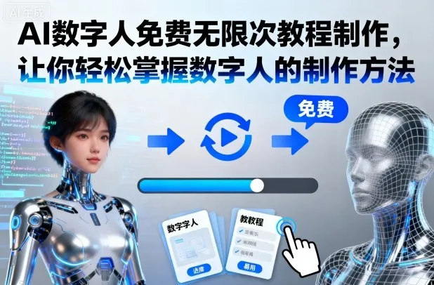 AI数字人免费无限次教程制作，让你轻松掌握数字人的制作方法-趣酷猫资源网