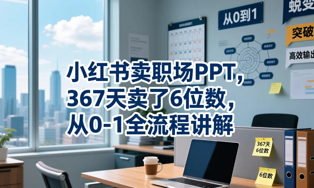 小红书卖职场PPT，367天卖了6位数，从0-1全流程讲解_趣客盟
