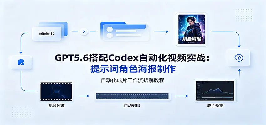 GPT5.6 + Codex自动化视频制作实战：高效海报生成与成片工作流解析教程_趣客盟