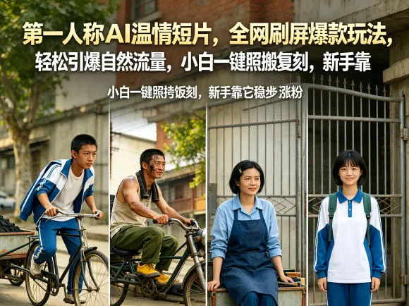 第一人称AI温情短片，全网刷屏爆款玩法，轻松引爆自然流量，小白一键照搬复刻，新手靠它稳步涨粉_趣客盟