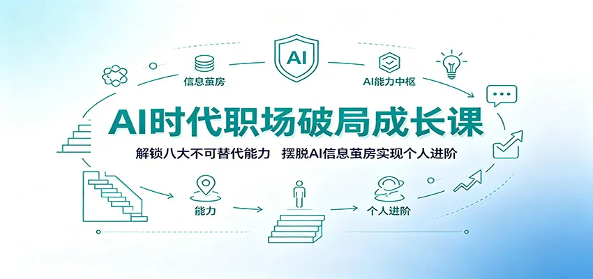 AI时代职场进阶指南：掌握八大核心技能，突破信息茧房，解锁个人成长之道_趣客盟