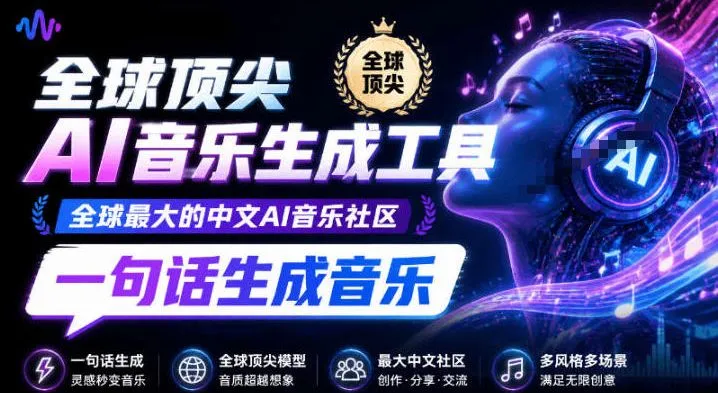 AI音乐创作神器！一键生成逼真音效，零基础也能轻松制作歌曲，热门爆款AI工具推荐！ - 趣客盟