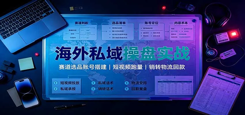 海外私域流量运营攻略：精选赛道与产品，搭建高效账号，短视频推广，销售转化与物流回款一体化 - 趣客盟