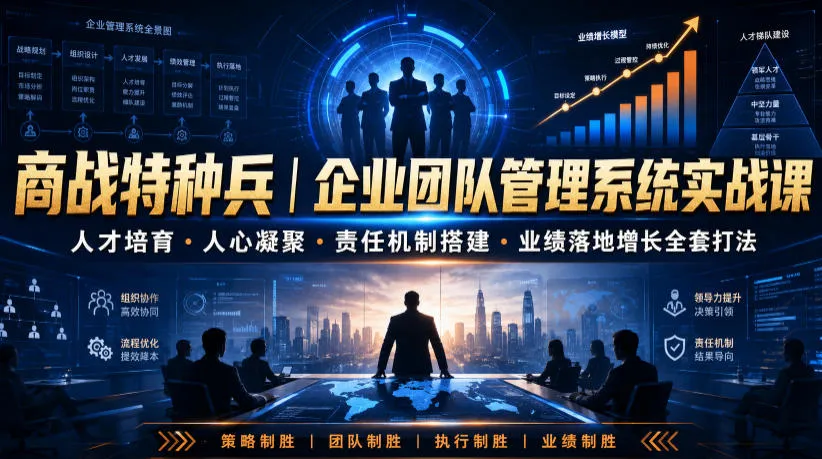 商战特种兵|企业团队管理系统实战课人才培育・人心凝聚・责任机制搭建・业绩落地增长全套打法 商战特种兵|企业团队管理系统实战课人才培育・人心凝聚・责任机制搭建・业绩落地增长全套打法