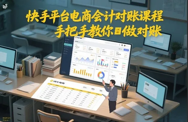 快手平台电商会计对账课程，手把手教你做对账-趣酷猫资源网
