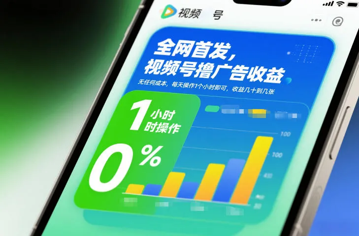 全网首发，视频号撸广告收益，无任何成本，每天操作1个小时即可，收益几十到几张-趣酷猫资源网