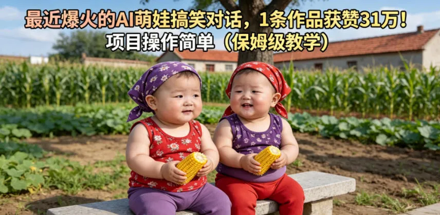 最近爆火的AI萌娃搞笑对话，1条作品获赞31W，项目操作简单（保姆级教学）_趣客盟