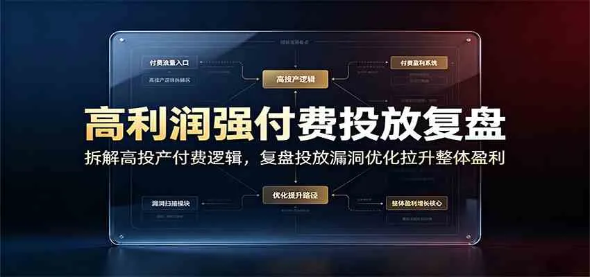 高利润付费广告投放深度复盘：揭秘高ROI投放策略，剖析投放缺陷优化提升整体盈利能力_趣客盟