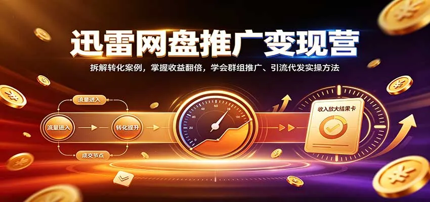 迅雷网盘推广变现攻略：揭秘转化技巧，翻倍收益秘诀，掌握群组引流与代发实操策略 - 趣客盟