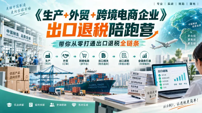 《生产外贸跨境电商企业专享》出口退税全程陪跑服务，一站式解锁退税全链路攻略 - 趣客盟