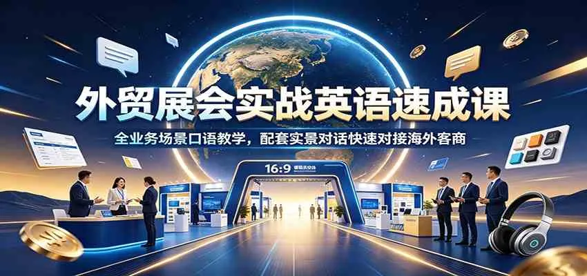 外贸展会英语口语速成课程：全场景实战教学，实景对话助力高效对接海外客户_趣客盟
