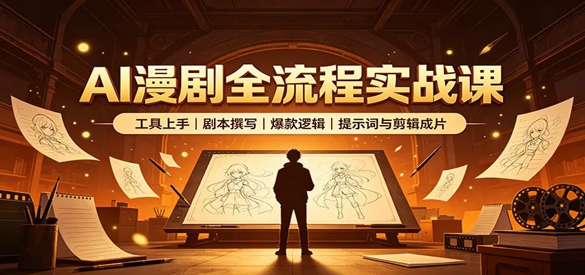 AI漫剧制作全攻略：工具精通+剧本创作+爆款解析+提示词技巧+剪辑成片教程 - 趣客盟