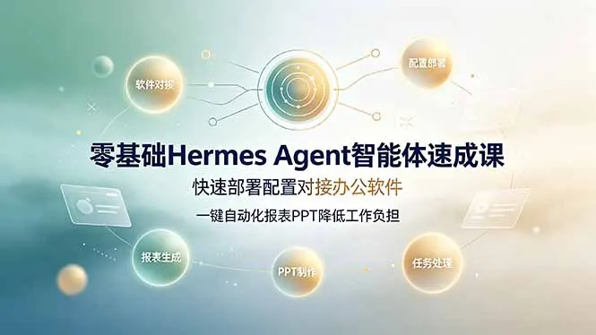 Hermes Agent智能体入门速成班 | 快速配置对接办公软件，一键生成自动化报表PPT减轻工作压力_趣客盟