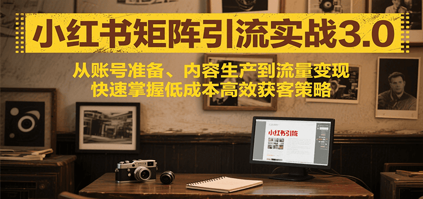 小红书矩阵引流3.0，从账号准备、内容生产到流量变现，快速掌握低成本高效获客策略-趣酷猫资源网