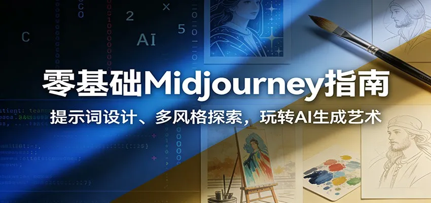 零基础Midjourney指南：提示词设计、多风格探索，玩转AI生成艺术-趣酷猫资源网