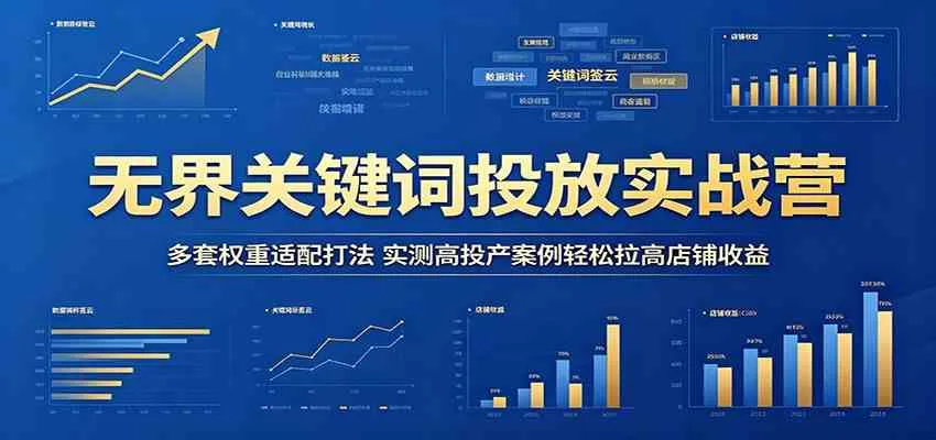 无界关键词投放实战营：多套权重适配打法，实测高投产案例轻松拉高店铺收益_趣客盟