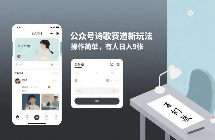公众号诗歌赛道新玩法，操作简单，有人日入9张-趣酷猫资源网