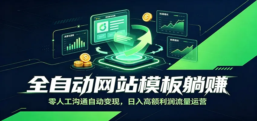 全自动网站模板躺赚秘籍：无需人工互动，自动流量变现，日赚高额利润，SEO优化流量运营攻略_趣客盟