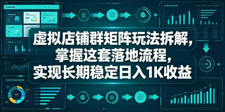 虚拟店铺群矩阵玩法拆解，掌握这套落地流程，实现长期稳定日入1K收益【揭秘】_趣客盟