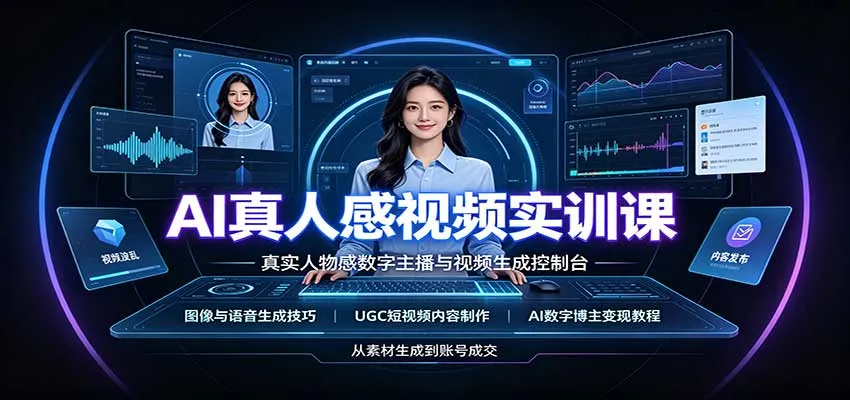 AI真人感视频实训课程：图像语音合成，UGC内容创作与AI博主变现策略详解 - 趣客盟