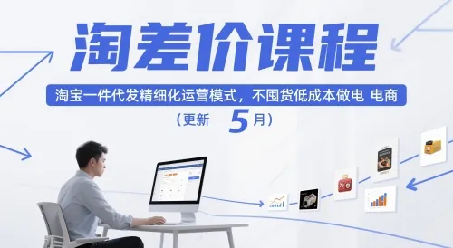 淘差价课程，淘宝一件代发精细化运营模式，不囤货低成本做电商（更新12月）-趣酷猫资源网