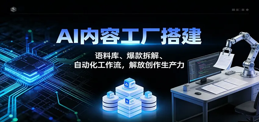 AI内容工厂搭建：语料库、爆款拆解、自动化工作流，解放创作生产力-趣酷猫资源网