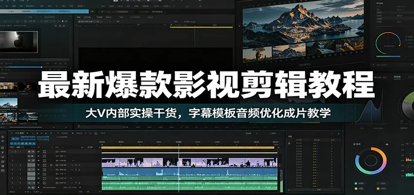 最新爆款影视剪辑教程:大V内部实操干货,字幕模板音频优化成片教学 最新爆款影视剪辑教程:大V内部实操干货,字幕模板音频优化成片教学