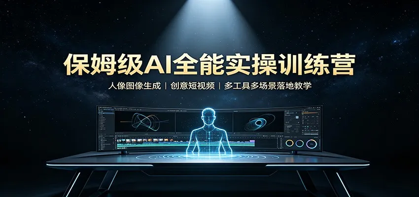 AI保姆级全能实操营：人像图像创作+创意短视频制作，多工具跨场景实战教学攻略 - 趣客盟