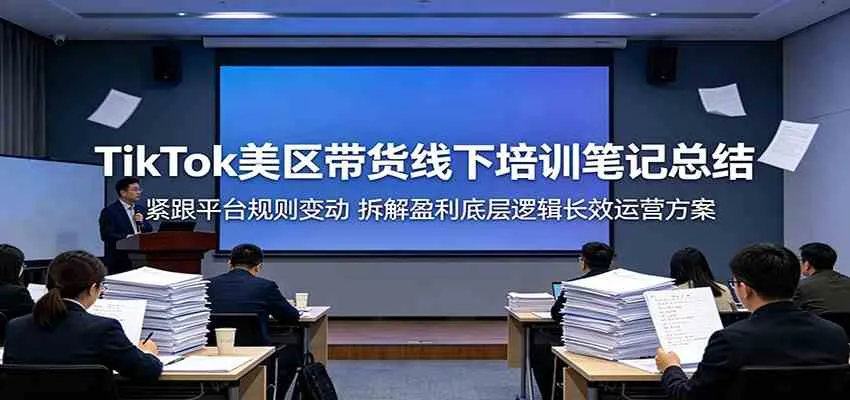 TikTok美区带货线下培训笔记总结：紧跟平台规则变动，拆解盈利底层逻辑长效运营方案_趣客盟