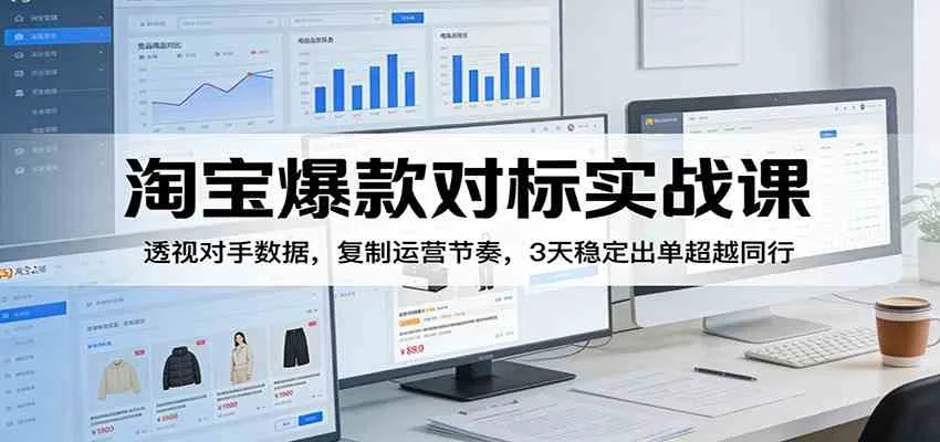 淘宝爆款对标实战课：透视对手数据，复制运营节奏，3天稳定出单超越同行-趣酷猫资源网