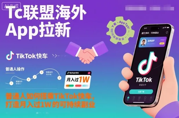 Tc联盟海外App拉新：普通人如何搭乘TikTok快车，打造月入过1W的可持续副业-趣酷猫资源网