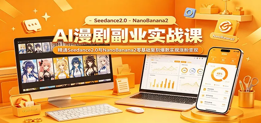 AI漫剧副业实战：Seedance2.0与NanoBanana2零基础复刻爆款实现涨粉变现_趣客盟