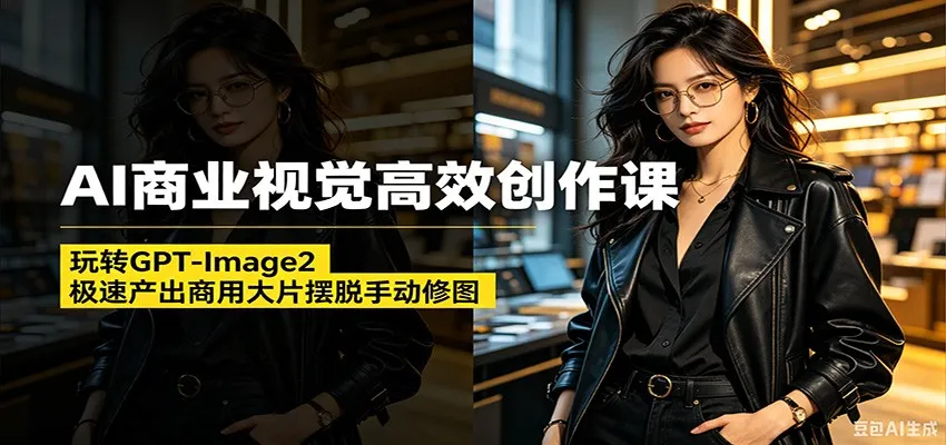 AI商业视觉高效创作课：玩转GPT-Image2，极速产出商用大片摆脱手动修图_趣客盟